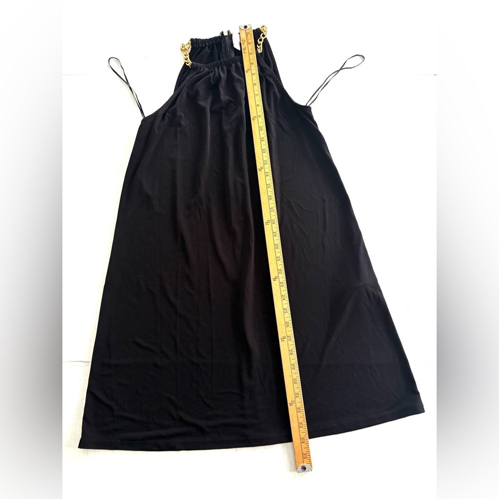 Michael Kors Little‎ Black Dress Chain Straps A-line Zipper Stretchy Women’s S - Picture 7 of 9